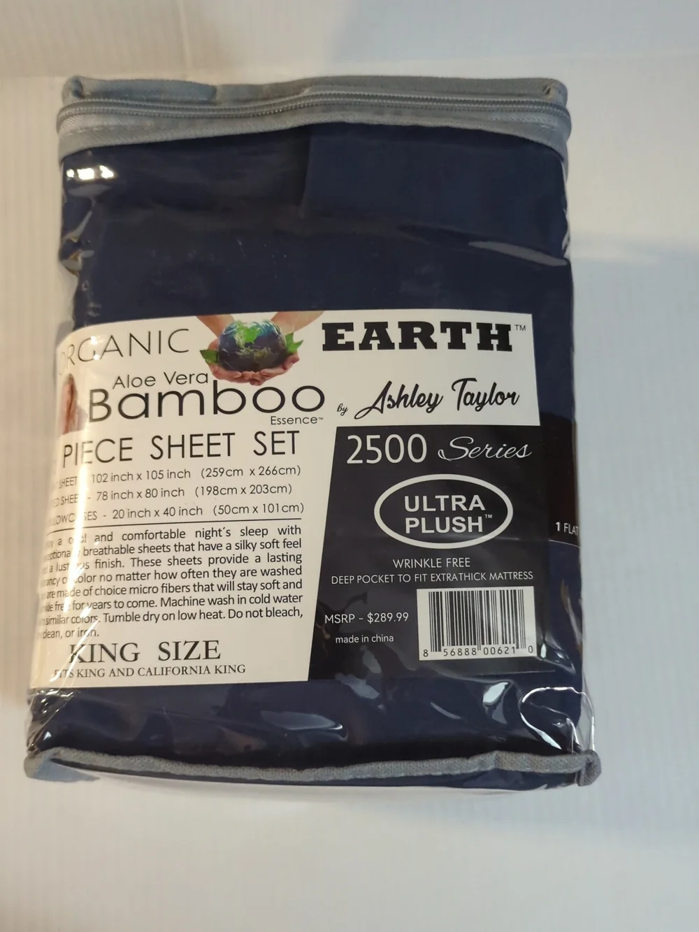 Ashley Taylor Ultra Plush Organic Bamboo 6-Piece Sheet Set - Navy